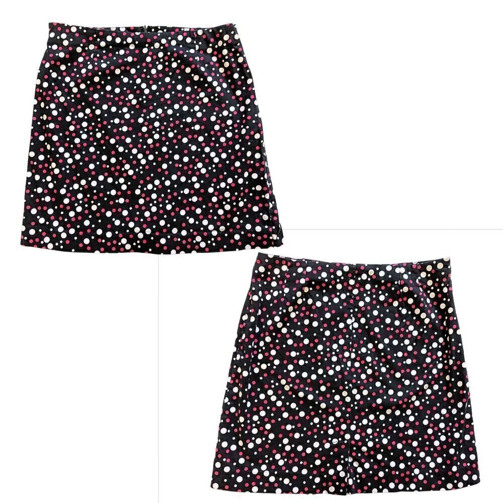 Vintage Y2K GEOFFREY BEENE SPORT Preppy Pink & White Polka Dot Skirt Size 14